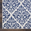 image:imageNourison Home Grafix Damask Blue 53 x ROUND Area Rug Easy Cleaning Non Shedding Bed Room Living Room Dining Room Kitchen 5 RoundWhite Black