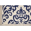 image:imageNourison Home Grafix Damask Blue 53 x ROUND Area Rug Easy Cleaning Non Shedding Bed Room Living Room Dining Room Kitchen 5 RoundWhite Blue