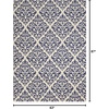 image:imageNourison Home Grafix Damask Blue 53 x ROUND Area Rug Easy Cleaning Non Shedding Bed Room Living Room Dining Room Kitchen 5 RoundWhite Blue