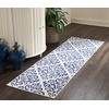 image:imageNourison Home Grafix Damask Blue 53 x ROUND Area Rug Easy Cleaning Non Shedding Bed Room Living Room Dining Room Kitchen 5 RoundWhite Blue