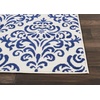 image:imageNourison Home Grafix Damask Blue 53 x ROUND Area Rug Easy Cleaning Non Shedding Bed Room Living Room Dining Room Kitchen 5 RoundWhite Blue
