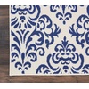 image:imageNourison Home Grafix Damask Blue 53 x ROUND Area Rug Easy Cleaning Non Shedding Bed Room Living Room Dining Room Kitchen 5 RoundWhite Blue
