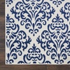 image:imageNourison Home Grafix Damask Blue 53 x ROUND Area Rug Easy Cleaning Non Shedding Bed Room Living Room Dining Room Kitchen 5 RoundWhite Blue