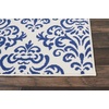 image:imageNourison Home Grafix Damask Blue 53 x ROUND Area Rug Easy Cleaning Non Shedding Bed Room Living Room Dining Room Kitchen 5 RoundWhite Blue