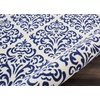 image:imageNourison Home Grafix Damask Blue 53 x ROUND Area Rug Easy Cleaning Non Shedding Bed Room Living Room Dining Room Kitchen 5 RoundWhite Blue