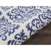 image:imageNourison Home Grafix Damask Blue 53 x ROUND Area Rug Easy Cleaning Non Shedding Bed Room Living Room Dining Room Kitchen 5 RoundWhite Blue