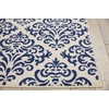 image:imageNourison Home Grafix Damask Blue 53 x ROUND Area Rug Easy Cleaning Non Shedding Bed Room Living Room Dining Room Kitchen 5 RoundWhite Blue