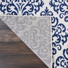 image:imageNourison Home Grafix Damask WhiteBlue 6 x 9 Area Rug Easy Cleaning Non Shedding Bed Room Living Room Dining Room Kitchen 6x9