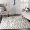 image:imageNourison Home Grafix Midcentury WhiteGrey 53 x 73 Area Rug Easy Cleaning Non Shedding Bed Room Living Room Dining Room Kitchen 5x7