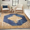 image:imageNourison Home Grafix Navy Gold 2 x 4 Area Rug  Easy Clean Non Shedding Bed Room Living Room Dining Room Kitchen 2 x 4Navy Gold