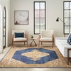 image:imageNourison Home Grafix Navy Gold 2 x 4 Area Rug  Easy Clean Non Shedding Bed Room Living Room Dining Room Kitchen 2 x 4Navy Gold