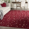 image:imageNourison Home Grafix Red 6 x 9 Area Rug Modern Botanical  Bed Room Living Room Dining Room Kitchen Easy Clean Non Shedding 6x9Red