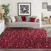 image:imageNourison Home Grafix Red 6 x 9 Area Rug Modern Botanical  Bed Room Living Room Dining Room Kitchen Easy Clean Non Shedding 6x9Red