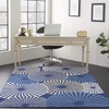 image:imageNourison Home Grafix White 3 x 5 Area Rug  Easy Clean Non Shedding Bed Room Living Room Dining Room Kitchen 3 x 5Navy