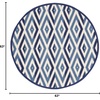 image:imageNourison Home Grafix White Blue 53 x Round Area Rug  Easy Clean Non Shedding Bed Room Living Room Dining Room Kitchen 5 x RoundWhite Blue