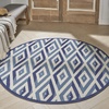 image:imageNourison Home Grafix White Blue 53 x Round Area Rug  Easy Clean Non Shedding Bed Room Living Room Dining Room Kitchen 5 x RoundWhite Blue