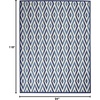 image:imageNourison Home Grafix White Blue 53 x Round Area Rug  Easy Clean Non Shedding Bed Room Living Room Dining Room Kitchen 5 x RoundWhite Blue