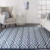 image:imageNourison Home Grafix White Blue 53 x Round Area Rug  Easy Clean Non Shedding Bed Room Living Room Dining Room Kitchen 5 x RoundWhite Blue