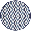 image:imageNourison Home Grafix White Blue 53 x Round Area Rug  Easy Clean Non Shedding Bed Room Living Room Dining Room Kitchen 5 x RoundWhite Blue