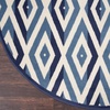 image:imageNourison Home Grafix White Blue 53 x Round Area Rug  Easy Clean Non Shedding Bed Room Living Room Dining Room Kitchen 5 x RoundWhite Blue