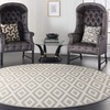 image:imageNourison Home Grafix White Blue 53 x Round Area Rug  Easy Clean Non Shedding Bed Room Living Room Dining Room Kitchen 5 x RoundWhiteGrey