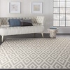 image:imageNourison Home Grafix White Blue 53 x Round Area Rug  Easy Clean Non Shedding Bed Room Living Room Dining Room Kitchen 5 x RoundWhiteGrey