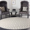 image:imageNourison Home Grafix White Blue 53 x Round Area Rug  Easy Clean Non Shedding Bed Room Living Room Dining Room Kitchen 5 x RoundWhiteGrey