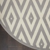 image:imageNourison Home Grafix White Blue 53 x Round Area Rug  Easy Clean Non Shedding Bed Room Living Room Dining Room Kitchen 5 x RoundWhiteGrey