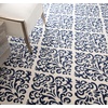 image:imageNourison Home Grafix White Blue 8 x Round Area Rug  Easy Clean Non Shedding Bed Room Living Room Dining Room Kitchen 8 x Round