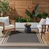image:imageNourison Home Horizon IndoorOutdoor Black 3 x 5 Area Rug  Easy Clean Non Shedding Bed Room Living Room Dining Room Kitchen 3 x 5Charcoal
