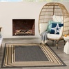 image:imageNourison Home Horizon IndoorOutdoor Black 3 x 5 Area Rug  Easy Clean Non Shedding Bed Room Living Room Dining Room Kitchen 3 x 5Charcoal