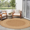 image:imageNourison Home Horizon IndoorOutdoor Green 8 x Round Area Rug  Easy Clean Non Shedding Bed Room Living Room Dining Room Kitchen 8 x RoundNatural