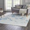 image:imageNourison Home Jubilant Grey 53 x Round Area Rug  Easy Clean Non Shedding Bed Room Living Room Dining Room Kitchen 5 x RoundIvory Blue