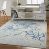 image:imageNourison Home Jubilant Grey 53 x Round Area Rug  Easy Clean Non Shedding Bed Room Living Room Dining Room Kitchen 5 x RoundIvory Blue