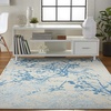 image:imageNourison Home Jubilant Grey 53 x Round Area Rug  Easy Clean Non Shedding Bed Room Living Room Dining Room Kitchen 5 x RoundIvory Blue
