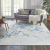 image:imageNourison Home Jubilant Grey 53 x Round Area Rug  Easy Clean Non Shedding Bed Room Living Room Dining Room Kitchen 5 x RoundIvory Blue