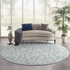 image:imageNourison Home Jubilant Ivory Pink 6 x 9 Area Rug  Easy Clean Non Shedding Bed Room Living Room Dining Room Kitchen 6 x 9Ivory Blue