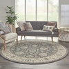 image:imageNourison Home Living Treasures Persian GreyIvory 710 x ROUND Area Rug Easy Cleaning Non Shedding Bed Room Living Room Dining Room Kitchen 8 RoundGreyIvory