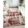 image:imageNourison Home Maxell Abstract IvoryRed 310 x Round Area Rug Easy Clean Non Shedding Bed Room Living Room Dining Room Kitchen 4 RoundIvory Red