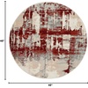 image:imageNourison Home Maxell Abstract IvoryRed 310 x Round Area Rug Easy Clean Non Shedding Bed Room Living Room Dining Room Kitchen 4 RoundIvoryRed