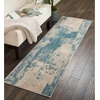 image:imageNourison Home Maxell IvoryTeal 22 x 76 Area Rug  Easy Clean Non Shedding Bed Room Living Room Dining Room Kitchen 8 RunnerIvoryGrey
