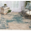 image:imageNourison Home Maxell IvoryTeal 22 x 76 Area Rug  Easy Clean Non Shedding Bed Room Living Room Dining Room Kitchen 8 RunnerIvoryTeal