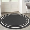 image:imageNourison Home Nourison Essentials NavyIvory 5 x Square Area Rug  Easy Clean Non Shedding Bed Room Living Room Dining Room Kitchen 5 x SquareBlack Ivory