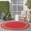 image:imageNourison Home Nourison Essentials NavyIvory 5 x Square Area Rug  Easy Clean Non Shedding Bed Room Living Room Dining Room Kitchen 5 x SquareBrick Ivory