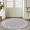 image:imageNourison Home Nourison Essentials NavyIvory 5 x Square Area Rug  Easy Clean Non Shedding Bed Room Living Room Dining Room Kitchen 5 x SquareGreyIvory