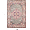 image:imageNourison Home Passion Fuchsia 110 x 210 Area Rug  Easy Clean Non Shedding Bed Room Living Room Dining Room Kitchen 2 x 3Grey