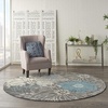 image:imageNourison Home Passion Ivory Multicolor 53 x 73 Area Rug  Easy Clean Non Shedding Bed Room Living Room Dining Room Kitchen 5 x 7CharcoalBlue