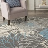 image:imageNourison Home Passion Ivory Multicolor 53 x 73 Area Rug  Easy Clean Non Shedding Bed Room Living Room Dining Room Kitchen 5 x 7CharcoalBlue