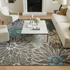 image:imageNourison Home Passion Ivory Multicolor 53 x 73 Area Rug  Easy Clean Non Shedding Bed Room Living Room Dining Room Kitchen 5 x 7CharcoalBlue