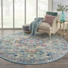 image:imageNourison Home Passion Ivory Pink 53 x 73 Area Rug  Easy Clean Non Shedding Bed Room Living Room Dining Room Kitchen 5 x 7IvoryLight Blue